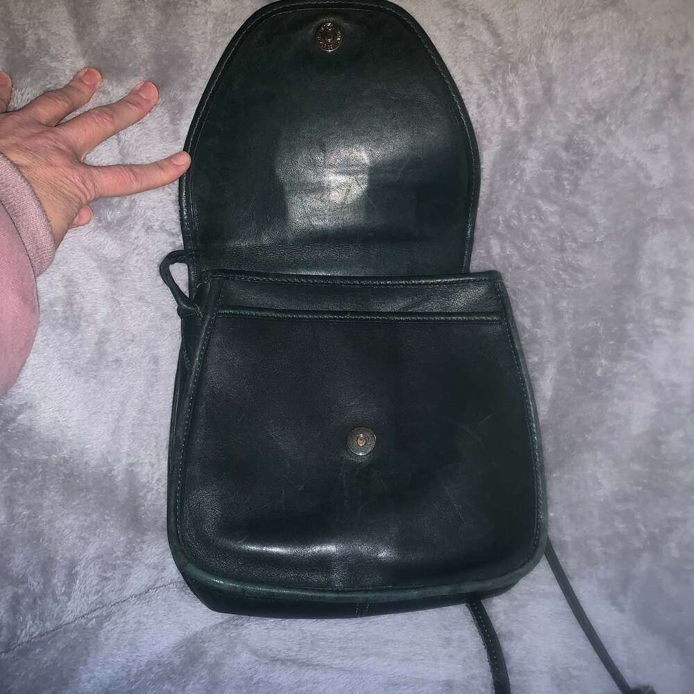 Vintage Coach Bag Black Leather Crossbody Shoulder Bag - Picture 4 of 6